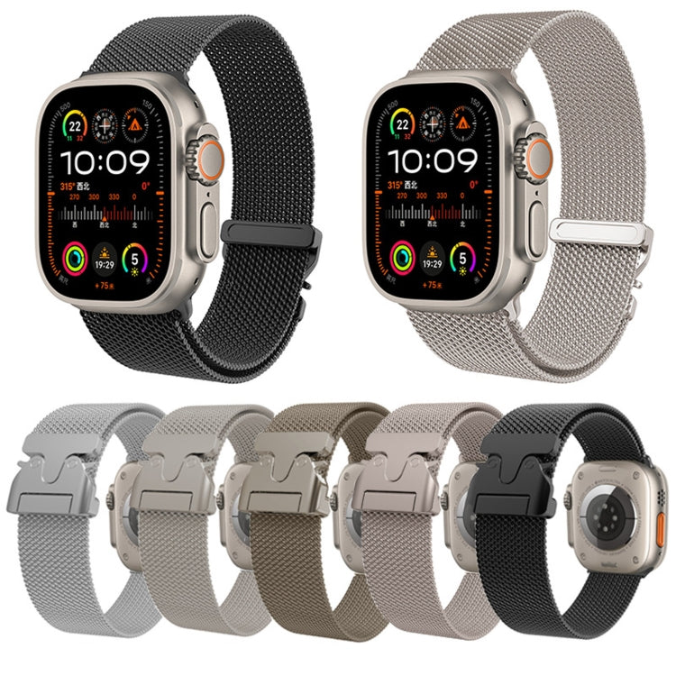 For Apple Watch 10 42mm Mech Milan Metal Mesh Watch Band