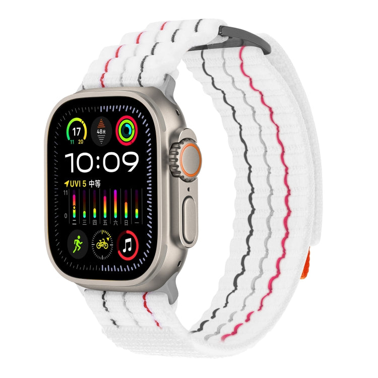For Apple Watch Series 10 46mm Two Sections Nylon Hook and Loop Fastener Watch Band