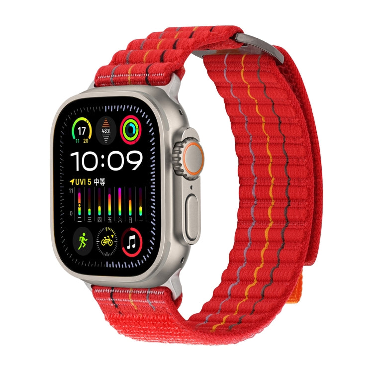 For Apple Watch Ultra 49mm Two Sections Nylon Hook and Loop Fastener Watch Band