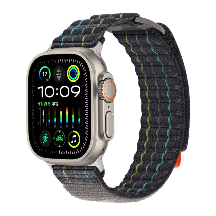 For Apple Watch Series 7 45mm Two Sections Nylon Hook and Loop Fastener Watch Band