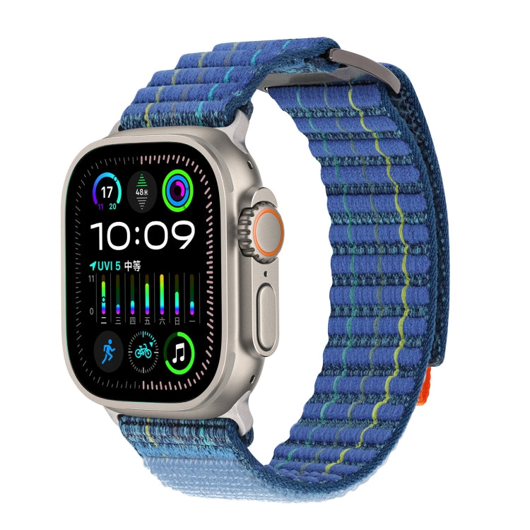 For Apple Watch Series 6 44mm Two Sections Nylon Hook and Loop Fastener Watch Band