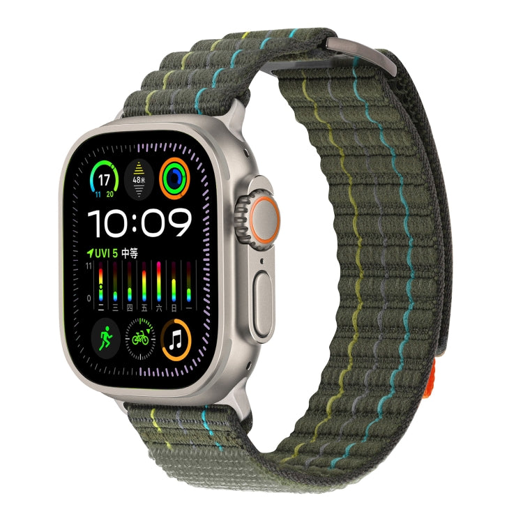 For Apple Watch Series 5 44mm Two Sections Nylon Hook and Loop Fastener Watch Band