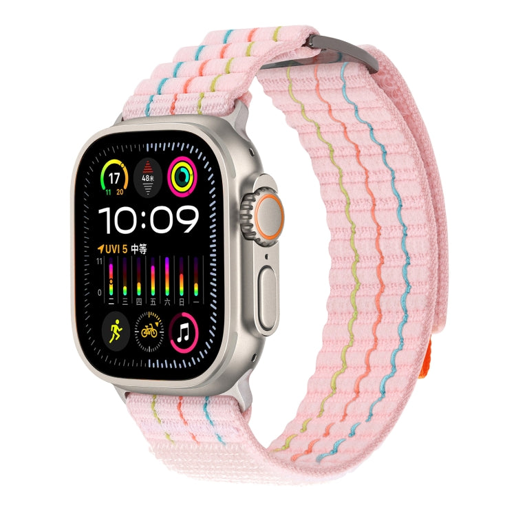 For Apple Watch Series 4 44mm Two Sections Nylon Hook and Loop Fastener Watch Band