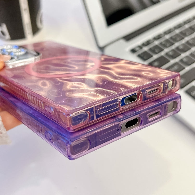 For Samsung Galaxy A54 5G Plating Texture MagSafe TPU Phone Case with Glitter Lens Film