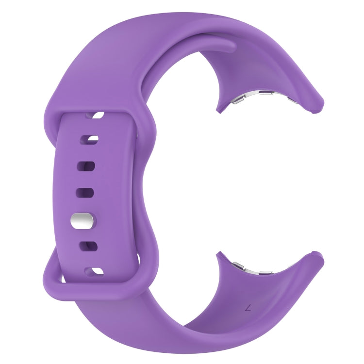 For Google Pixel Watch 4 / Watch 3 45mm Solid Color Butterfly Buckle Silicone Watch Band, Size: S