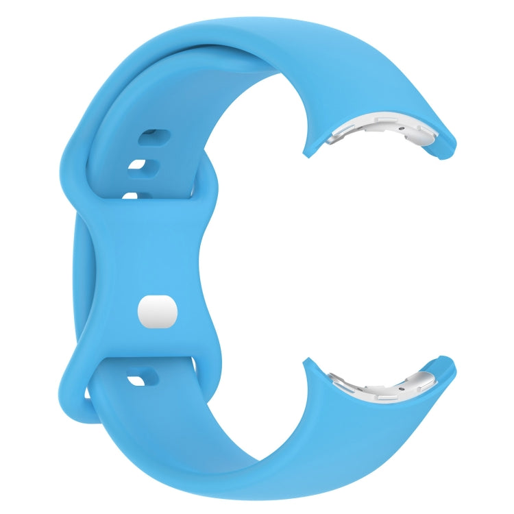 For Google Pixel Watch 4 / Watch 3 45mm Solid Color Butterfly Buckle Silicone Watch Band, Size: S