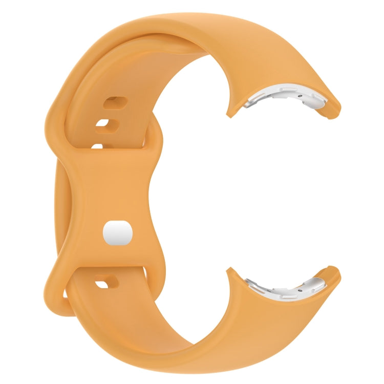 For Google Pixel Watch 4 / Watch 3 45mm Solid Color Butterfly Buckle Silicone Watch Band, Size: S