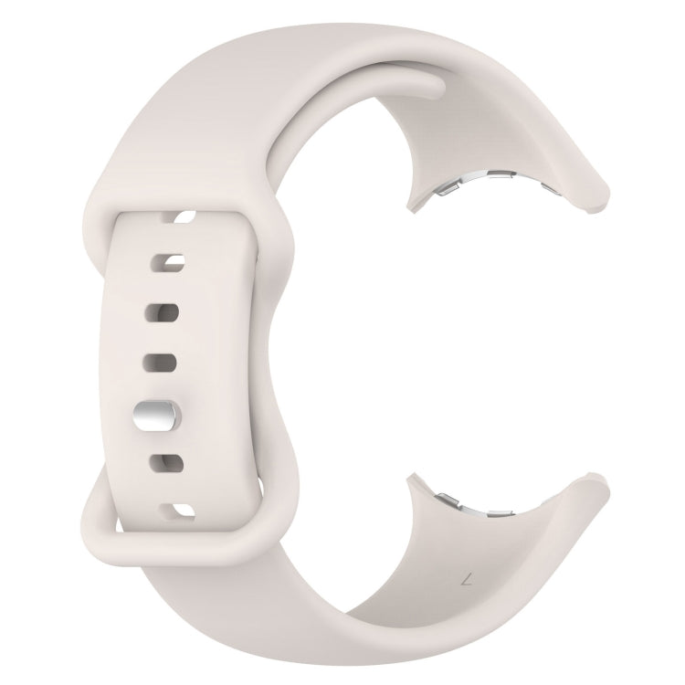 For Google Pixel Watch 4 / Watch 3 45mm Solid Color Butterfly Buckle Silicone Watch Band, Size: S