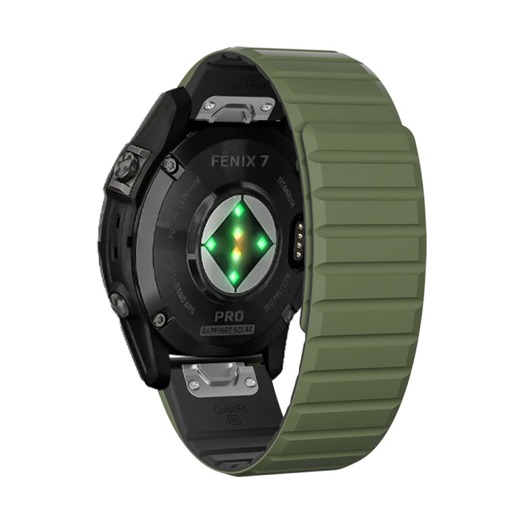 For Garmin Instinct 2 / Instinct  Dual Color Magnetic Quick Release 22mm Silicone Watch Band