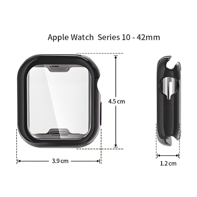 For Apple Watch Series 11 / 10 42mm ENKAY Hat-Prince Electroplated Soft TPU Case with Screen Film