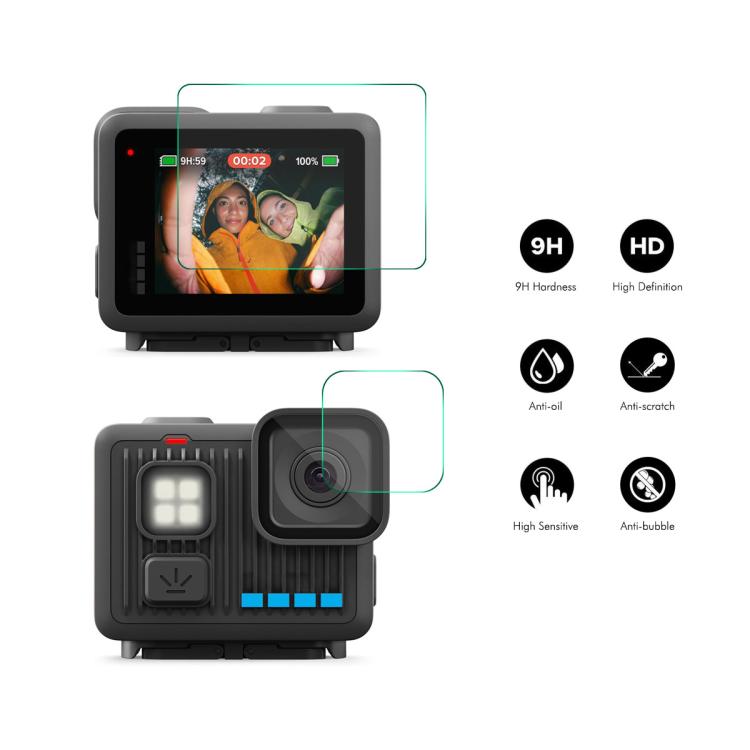 For GoPro LIT HERO ENKAY 0.2mm 9H Tempered Glass Screen Protector Front ＆ Back Camera Film