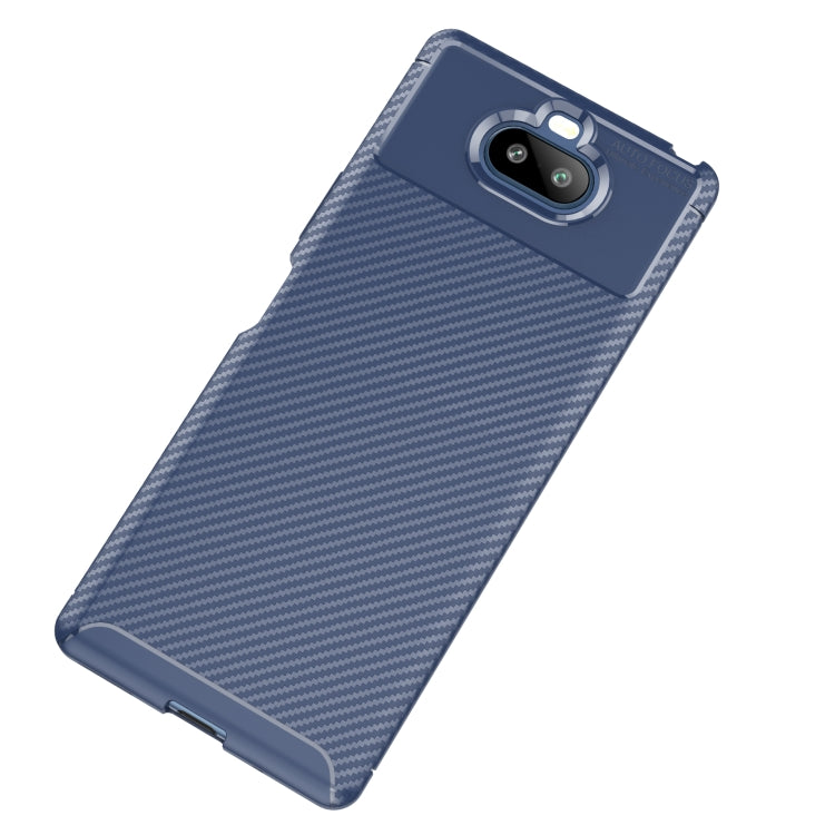 Carbon Fiber Texture Shockproof TPU Case for Sony Xperia 20(Blue)