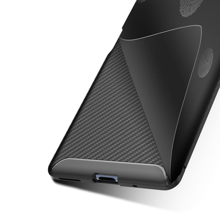 Carbon Fiber Texture Shockproof TPU Case for Sony Xperia 20(Blue)