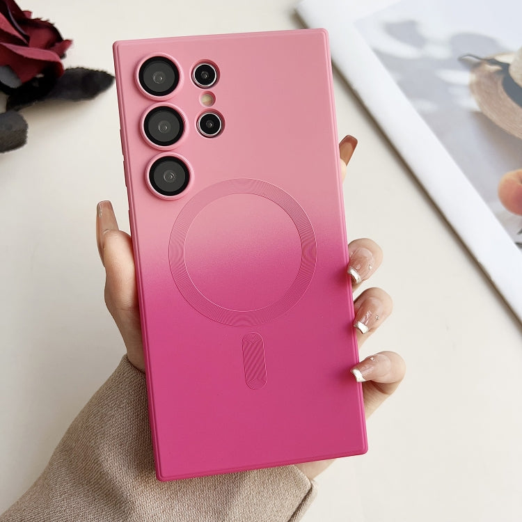 For Samsung Galaxy S21 Ultra 5G Liquid TPU Silicone Gradient MagSafe Phone Case
