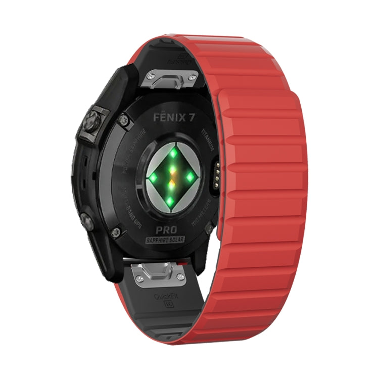 For Garmin Enduro 3 Dual Color Magnetic Quick Release 26mm Silicone Watch Band