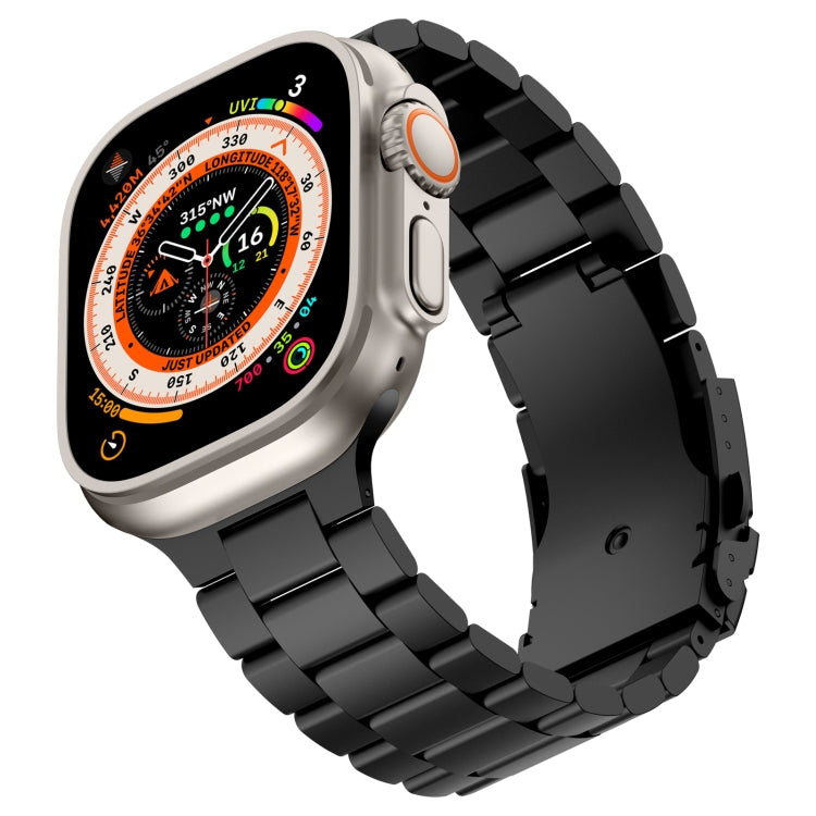 For Apple Watch Series 9 45mm Three Beads Titanium Alloy Metal Watch Band