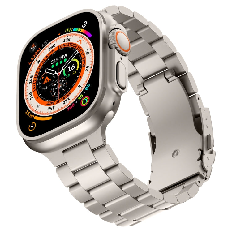 For Apple Watch Series 9 45mm Three Beads Titanium Alloy Metal Watch Band