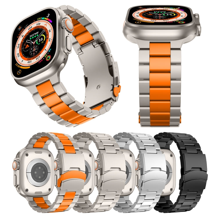 For Apple Watch Ultra 49mm Three Beads Titanium Alloy Metal Watch Band