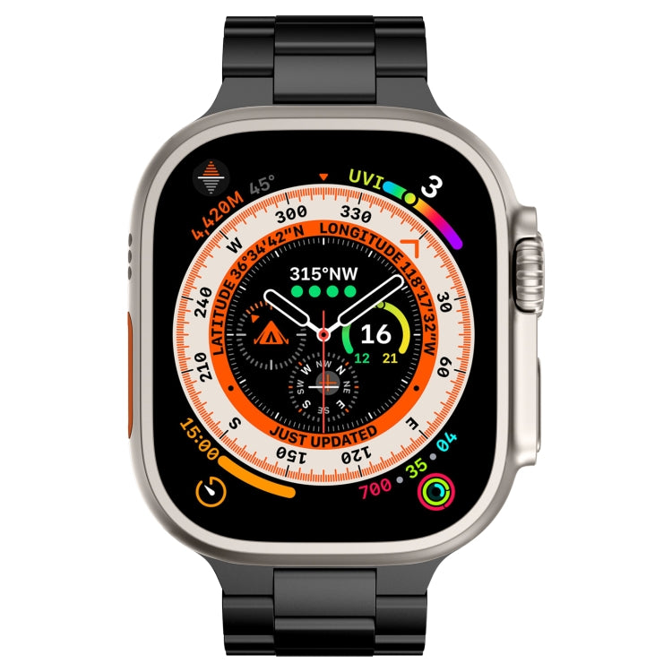 For Apple Watch Series 8 41mm Three Beads Titanium Alloy Metal Watch Band