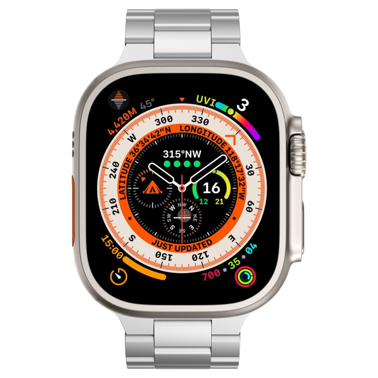 For Apple Watch Series 7 41mm Three Beads Titanium Alloy Metal Watch Band