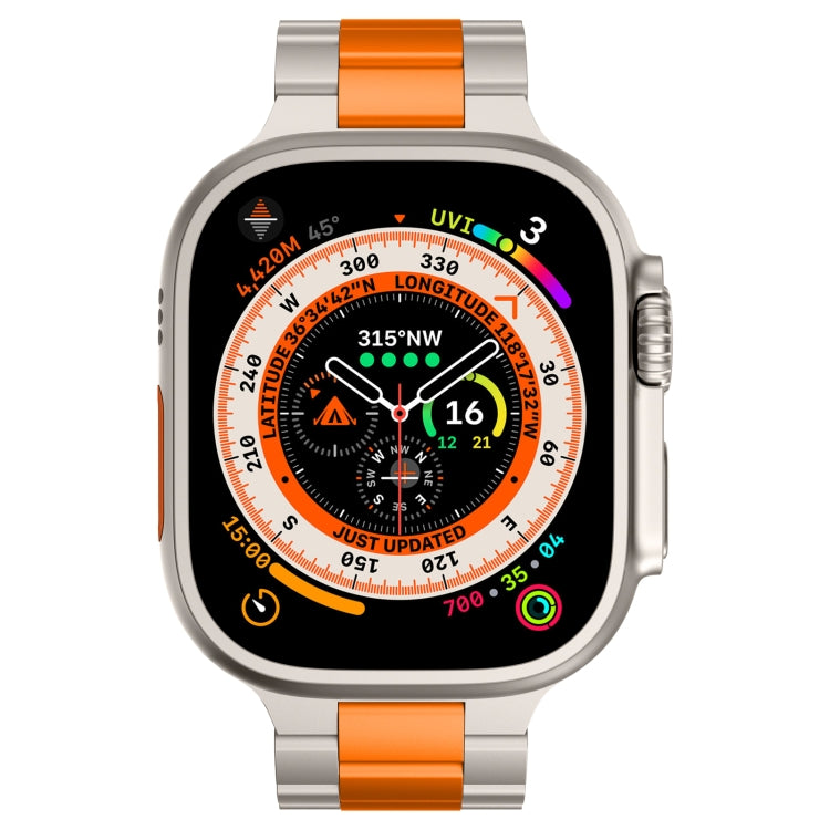 For Apple Watch Series 7 41mm Three Beads Titanium Alloy Metal Watch Band
