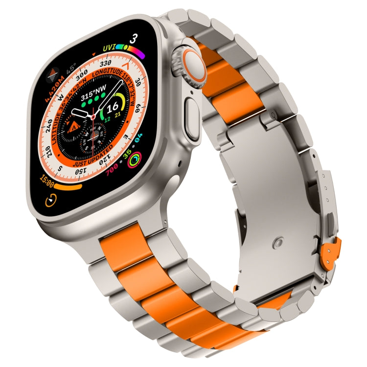 For Apple Watch Series 6 40mm Three Beads Titanium Alloy Metal Watch Band