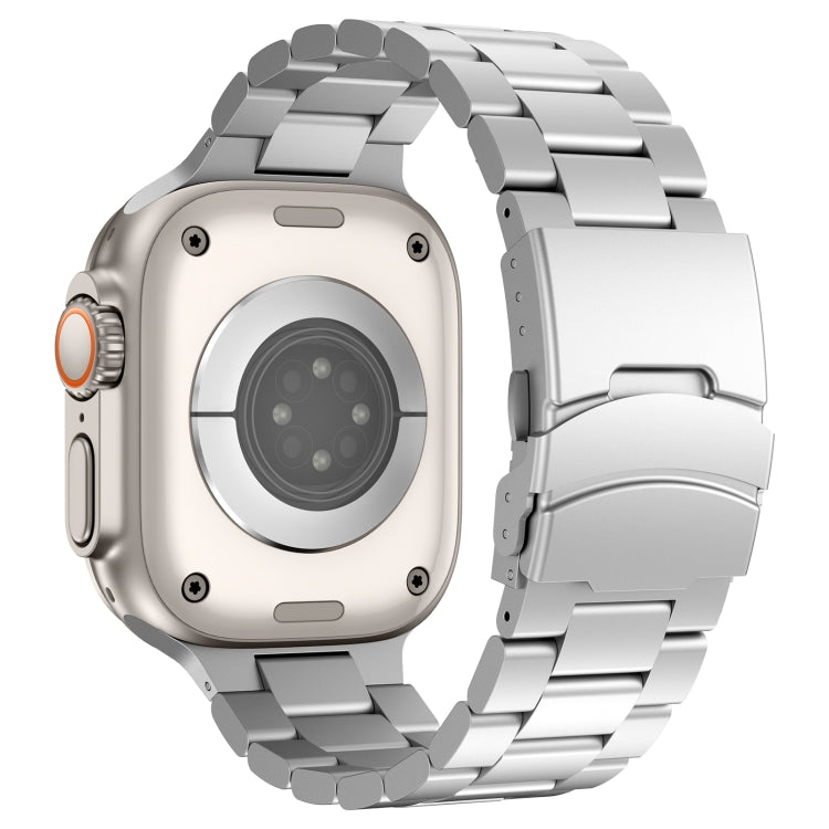 For Apple Watch Series 3 42mm Three Beads Titanium Alloy Metal Watch Band