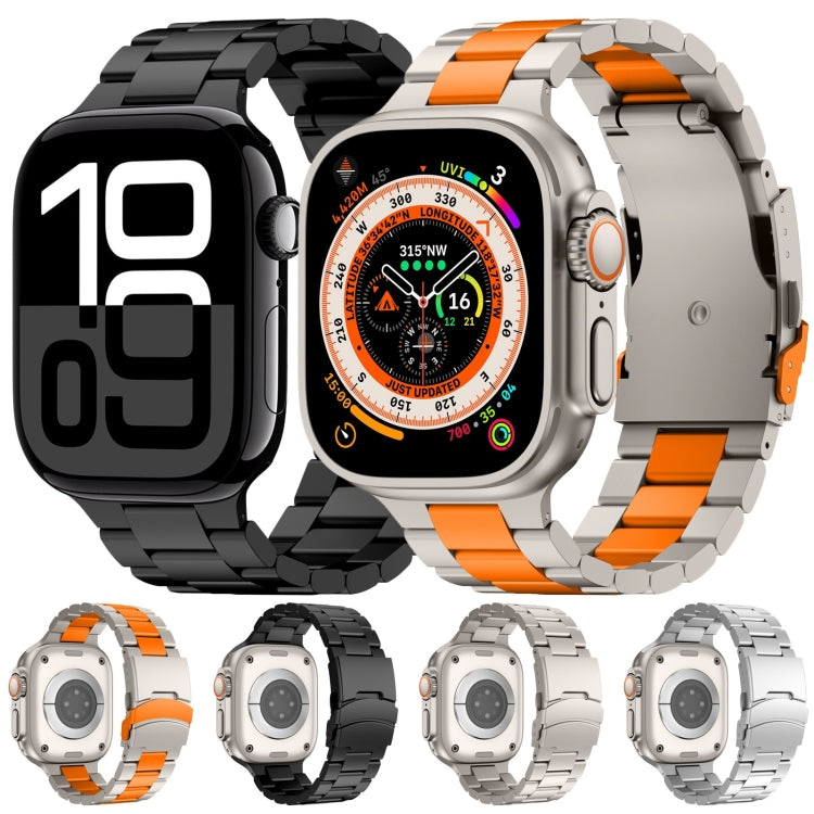 For Apple Watch Ultra 49mm Three Beads Titanium Alloy Metal Watch Band