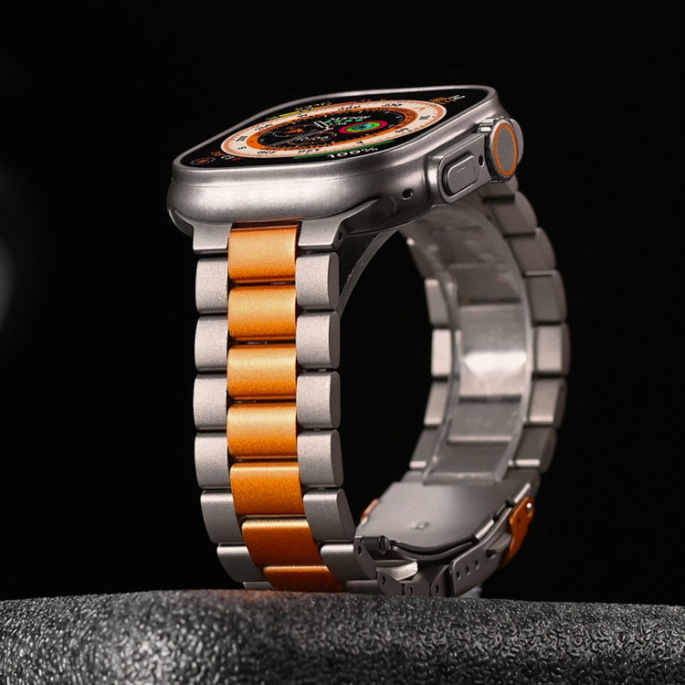 For Apple Watch Ultra 49mm Three Beads Titanium Alloy Metal Watch Band
