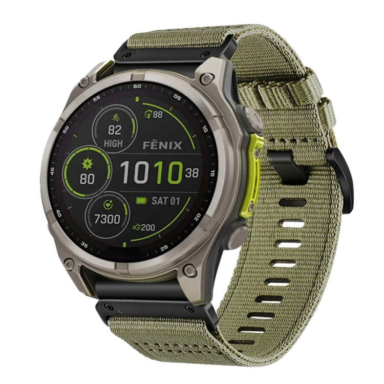 For Garmin Fenix 8 MIP 47mm Nylon Canvas Quick Release 22mm Watch Band