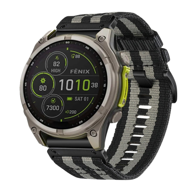 For Garmin Fenix 8 MIP 47mm Nylon Canvas Quick Release 22mm Watch Band