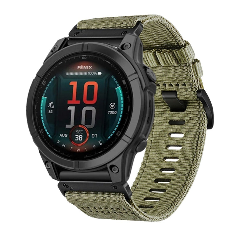 For Garmin Fenix E 47mm Nylon Canvas Quick Release 22mm Watch Band