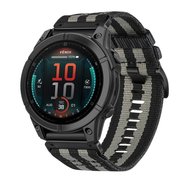 For Garmin Fenix E 47mm Nylon Canvas Quick Release 22mm Watch Band