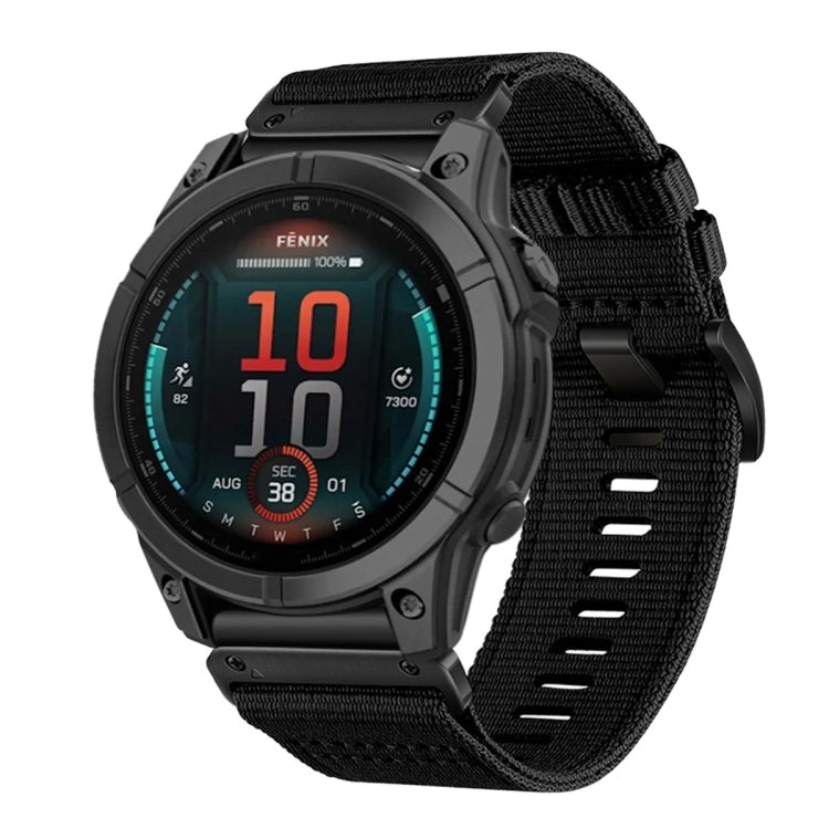 For Garmin Fenix E 47mm Nylon Canvas Quick Release 22mm Watch Band