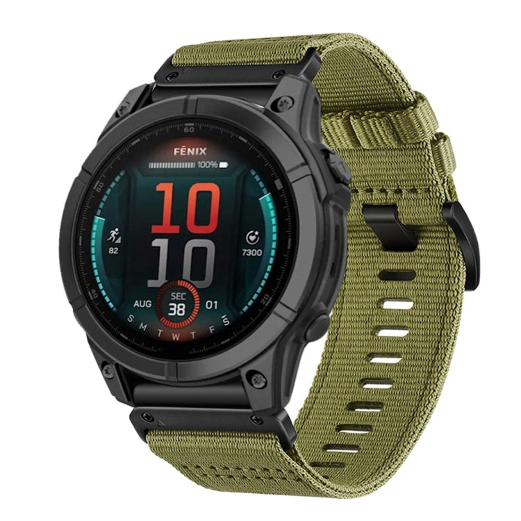 For Garmin Fenix E 47mm Nylon Canvas Quick Release 22mm Watch Band