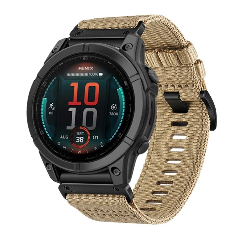 For Garmin Fenix E 47mm Nylon Canvas Quick Release 22mm Watch Band