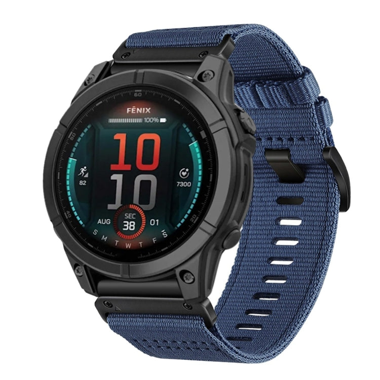 For Garmin Fenix E 47mm Nylon Canvas Quick Release 22mm Watch Band