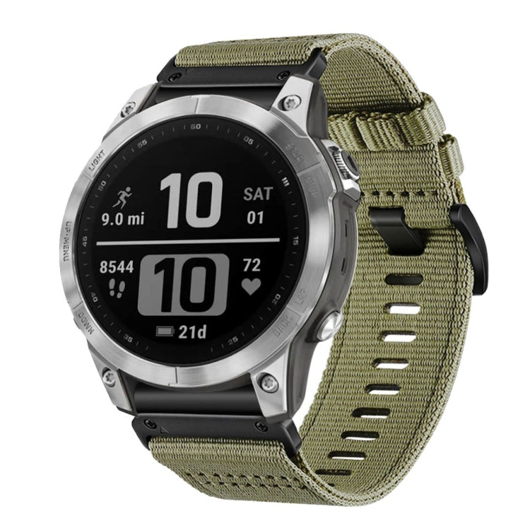 For Garmin Fenix 7 Pro Nylon Canvas Quick Release 22mm Watch Band