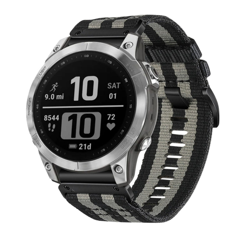 For Garmin Fenix 7 Pro Nylon Canvas Quick Release 22mm Watch Band