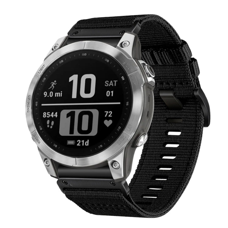 For Garmin Fenix 7 Pro Nylon Canvas Quick Release 22mm Watch Band