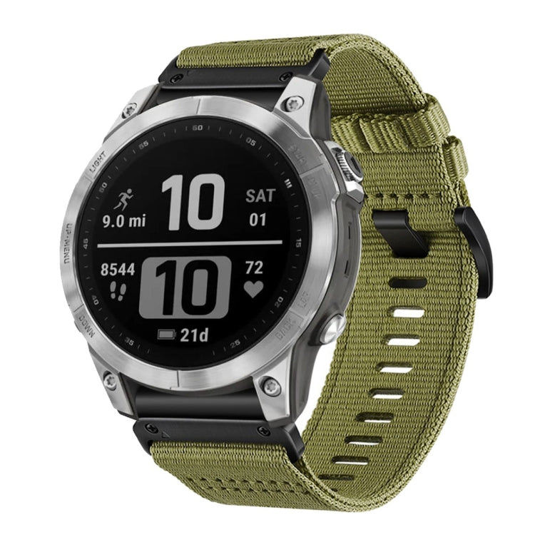 For Garmin Fenix 7 Pro Nylon Canvas Quick Release 22mm Watch Band