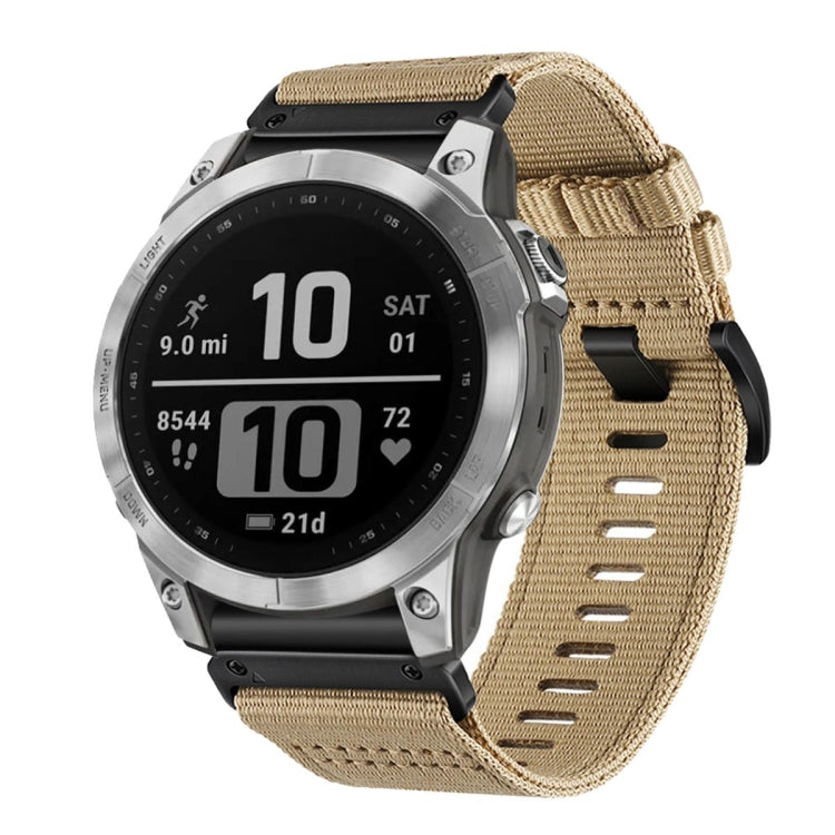 For Garmin Fenix 7 Pro Nylon Canvas Quick Release 22mm Watch Band