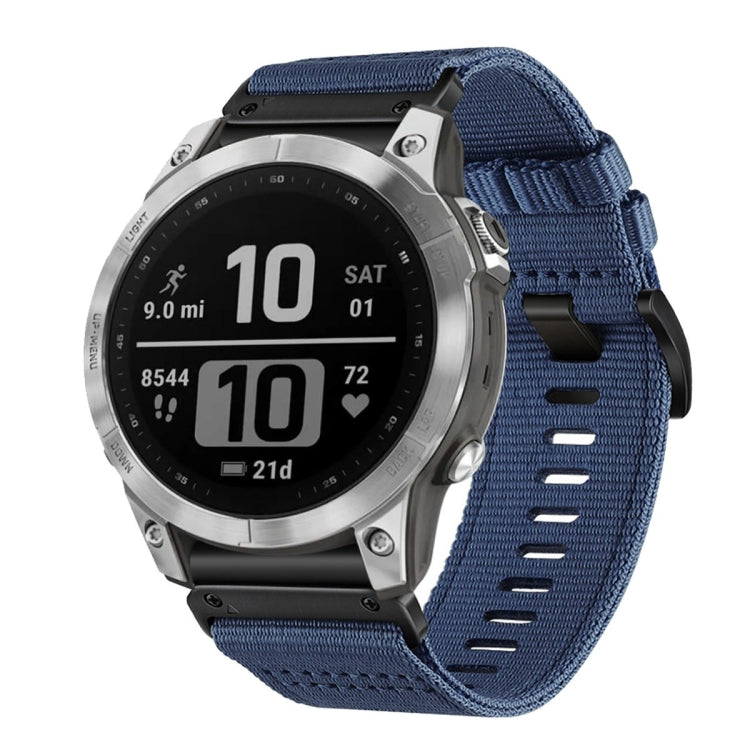 For Garmin Fenix 7 Pro Nylon Canvas Quick Release 22mm Watch Band