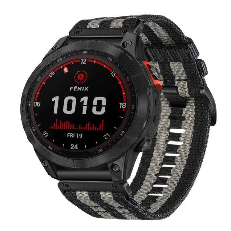 For Garmin Fenix 7 Solar Nylon Canvas Quick Release 22mm Watch Band