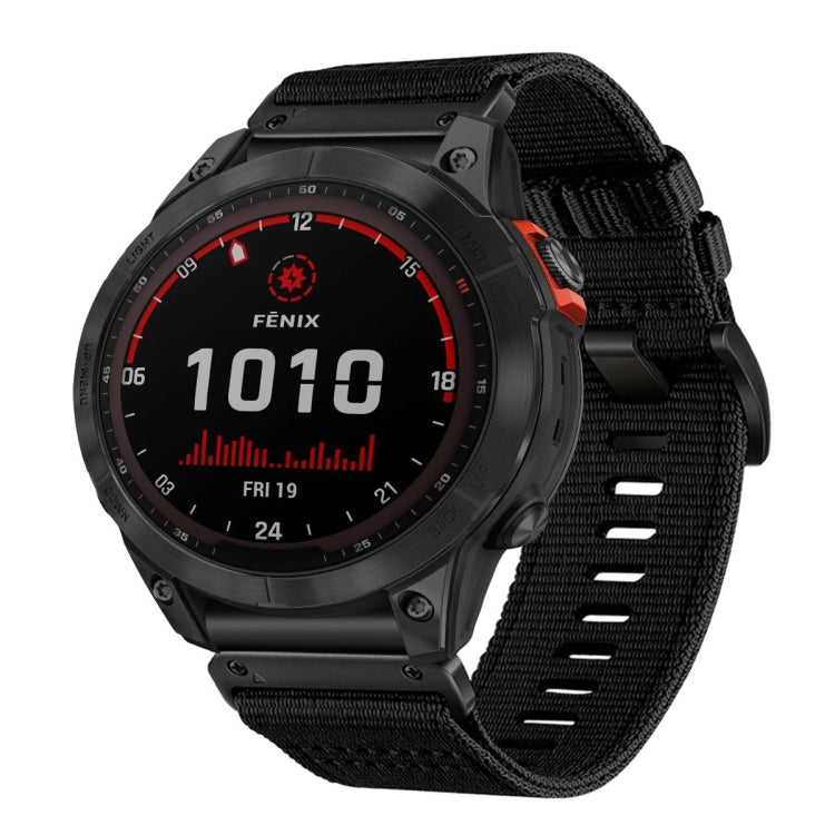 For Garmin Fenix 7 Solar Nylon Canvas Quick Release 22mm Watch Band