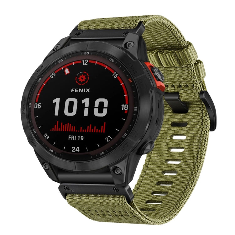 For Garmin Fenix 7 Solar Nylon Canvas Quick Release 22mm Watch Band
