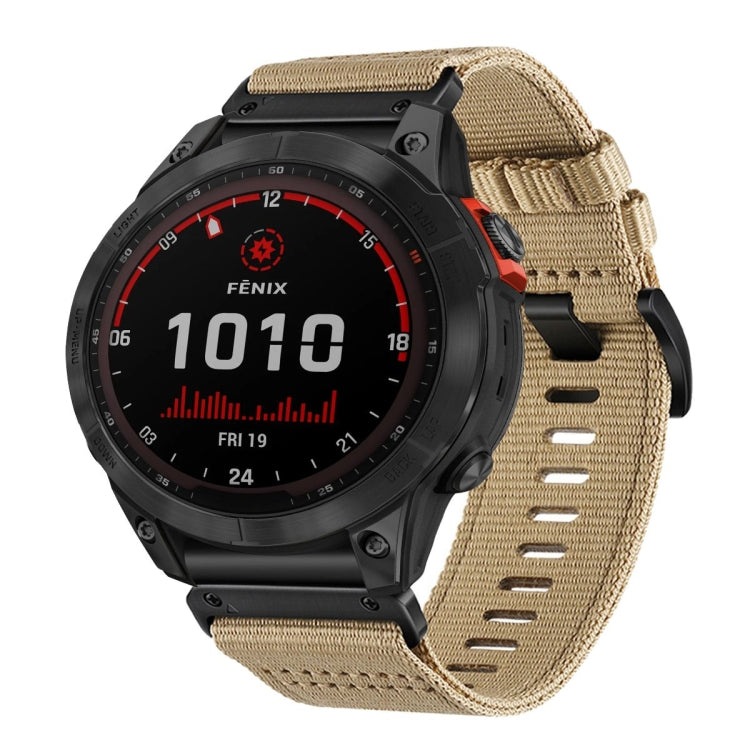 For Garmin Fenix 7 Solar Nylon Canvas Quick Release 22mm Watch Band