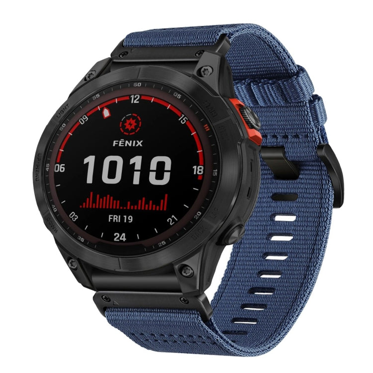 For Garmin Fenix 7 Solar Nylon Canvas Quick Release 22mm Watch Band