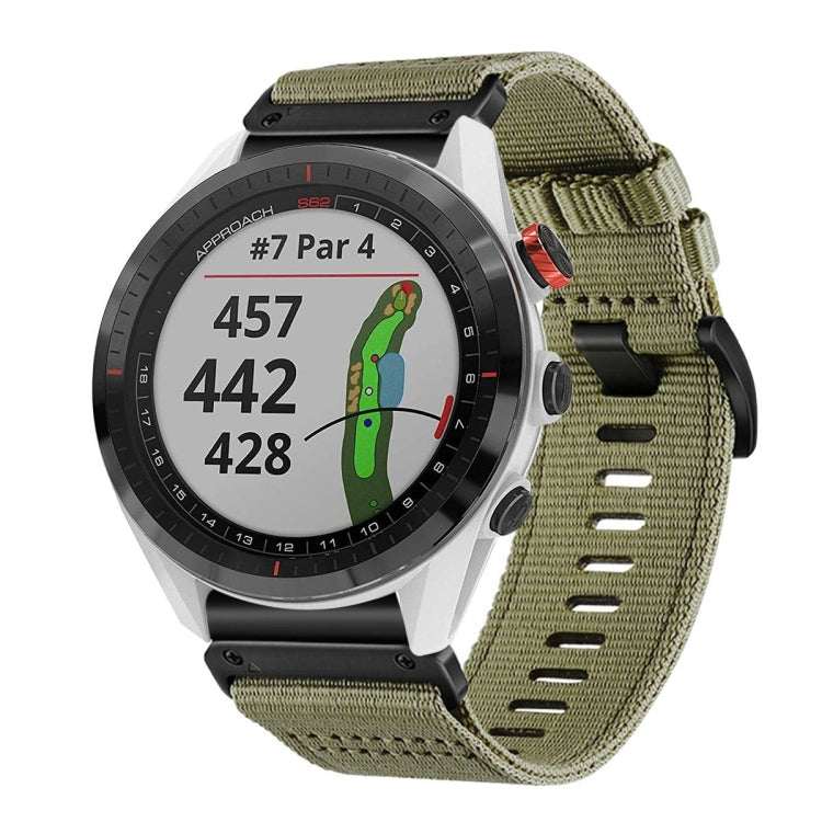 For Garmin Approach S62 Nylon Canvas Quick Release 22mm Watch Band