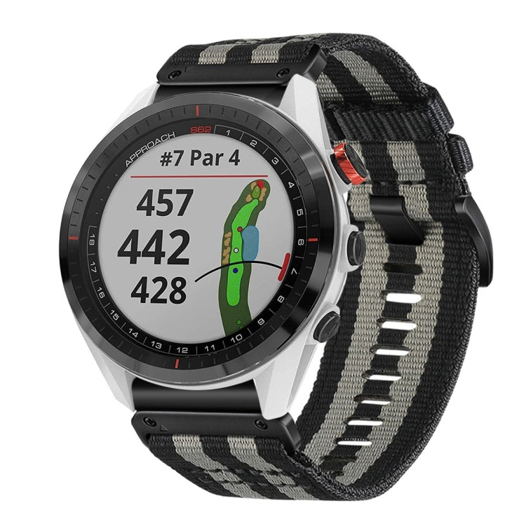 For Garmin Approach S62 Nylon Canvas Quick Release 22mm Watch Band